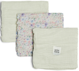 Petite Chérie Muslin blanket 3-pack, Fleur
