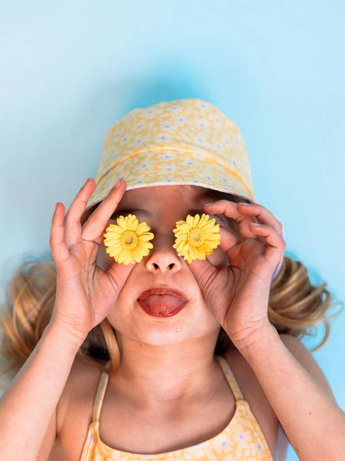 Swim Essentials  Vändbar Solhatt, Florish Yellow