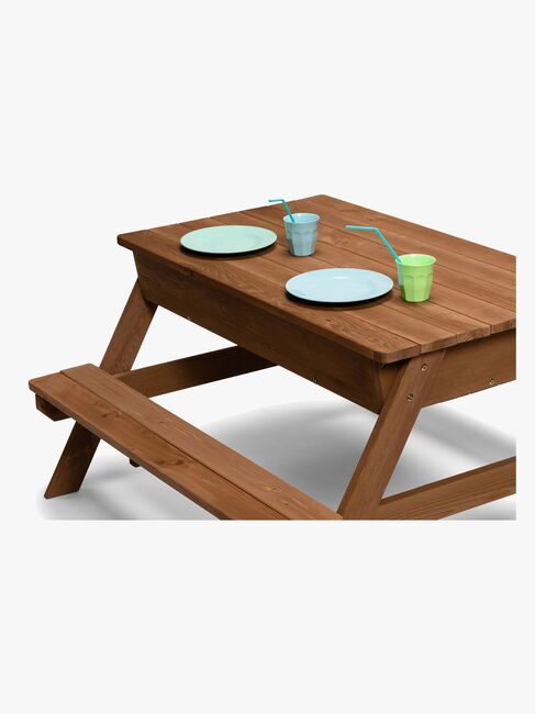 Woodlii Picknickbord med sandlådeöverdrag, Brun