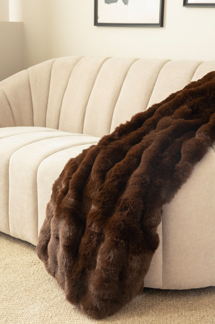 KMCarpets Bubble Pläd 130x170, Brun