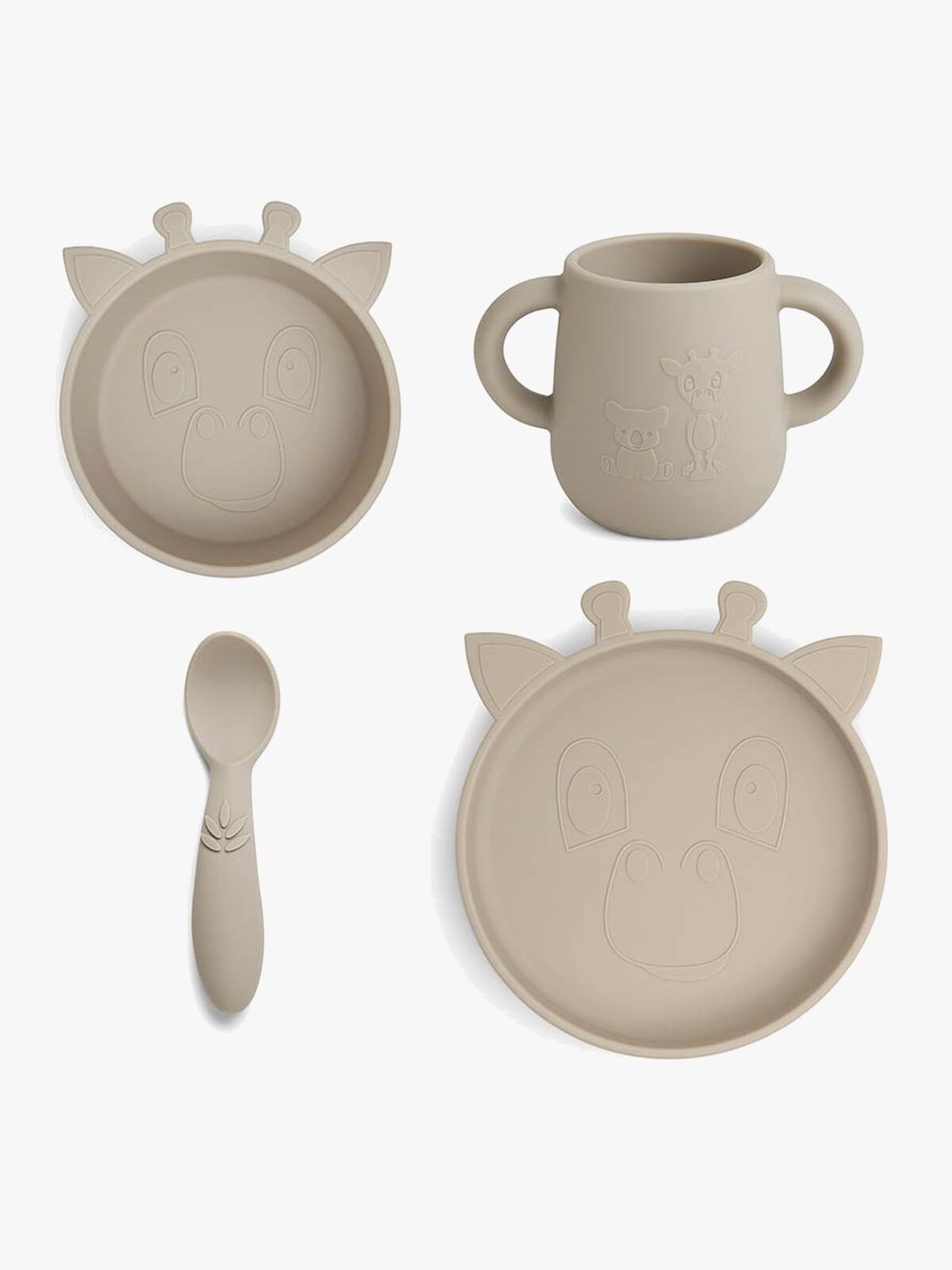 nuuroo Lykke Giraff Tallriksset 4-pack Silikon, Cobblestone