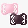 BIBS Supreme Napp 2-Pack Silikon Stl 1 Symmetrisk, Baby Pink/Plum