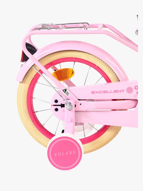 Volare Excellent Cykel med Korg 14 Tum, Rosa