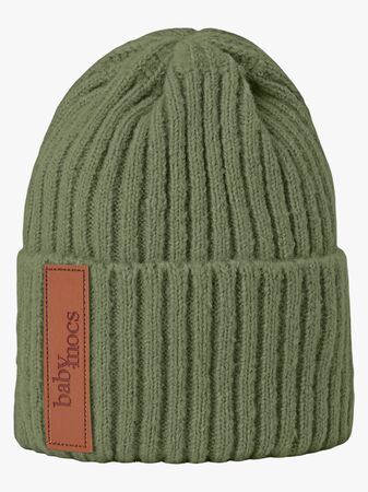 BabyMocs Stickad Mössa, Olive