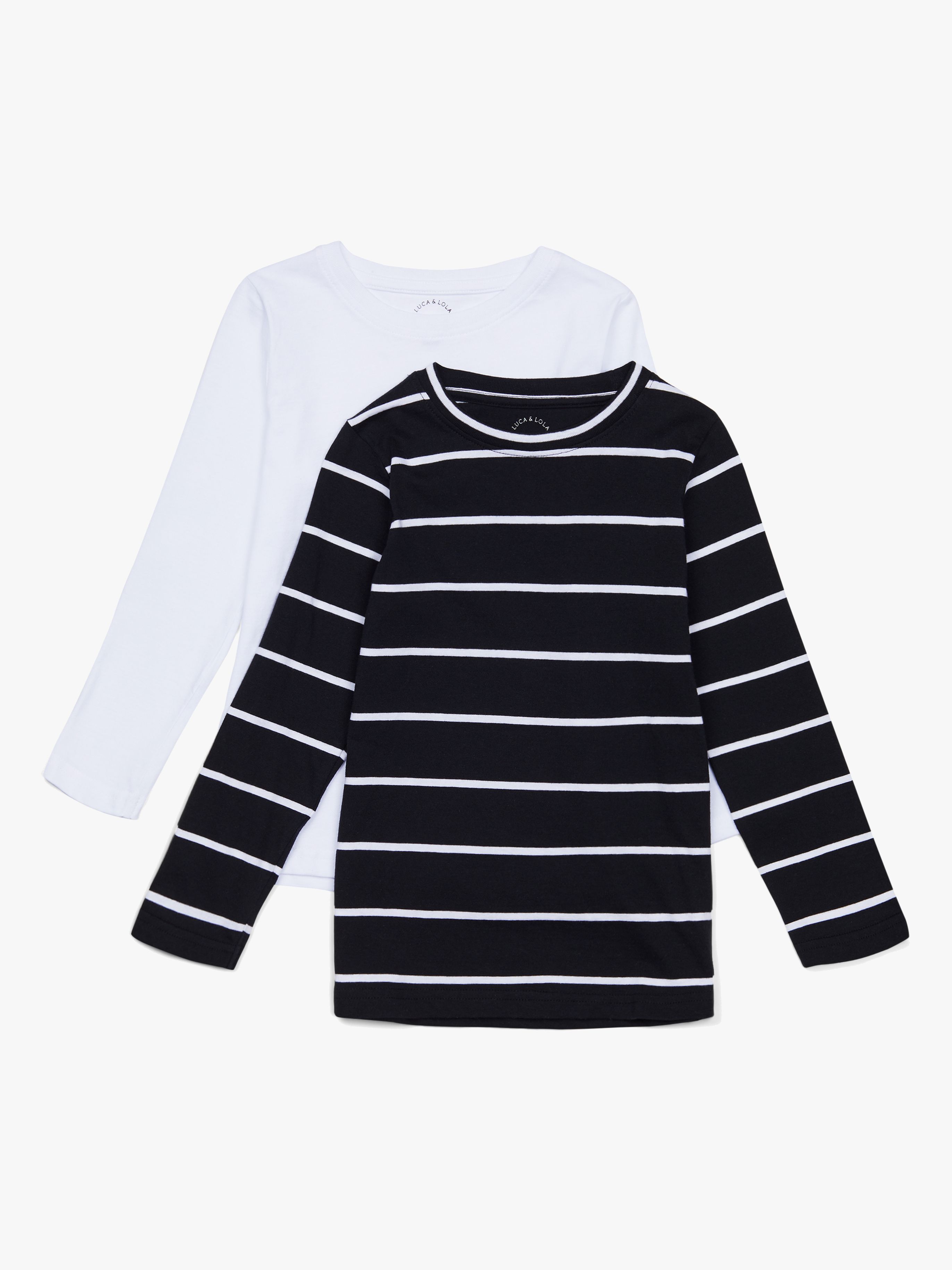 Luca &  Lola Nario Långärmad T-Shirt 2-pack Black Stripes 110-116