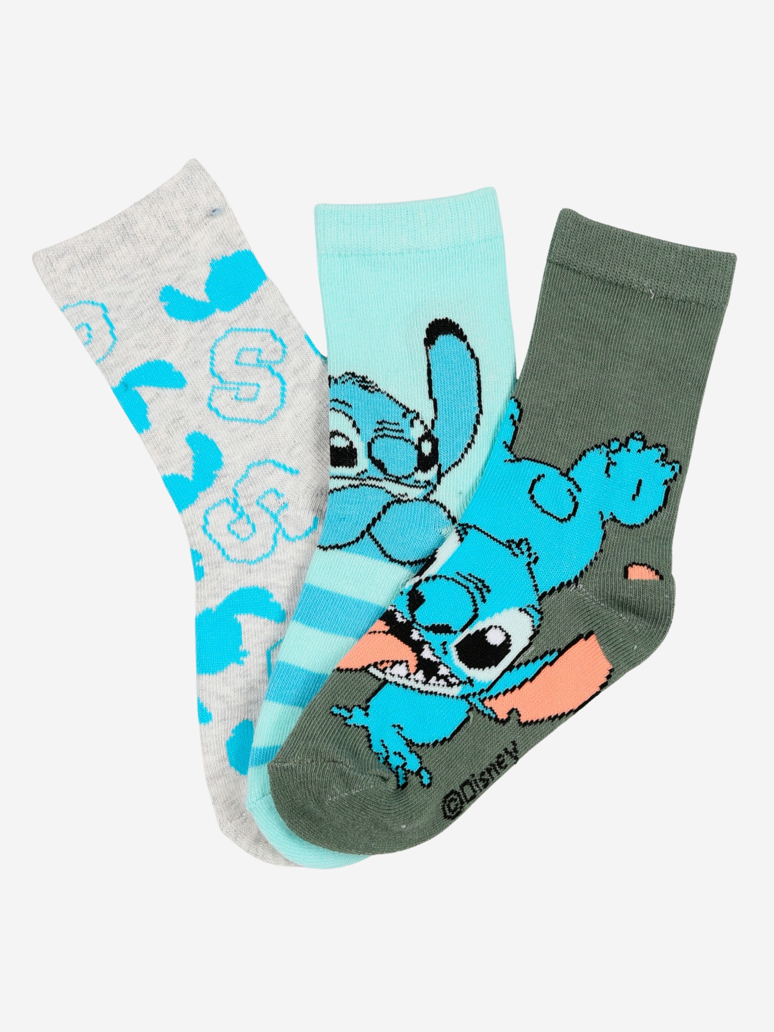 Disney Stitch Strumpor 3-Pack, Flerfärgad, 23-26