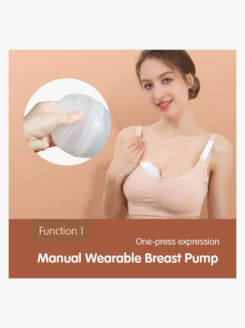 Beemoo CARE Horigen Bärbar Manuell Bröstpump inkl. 10-Pack Amningsinlägg