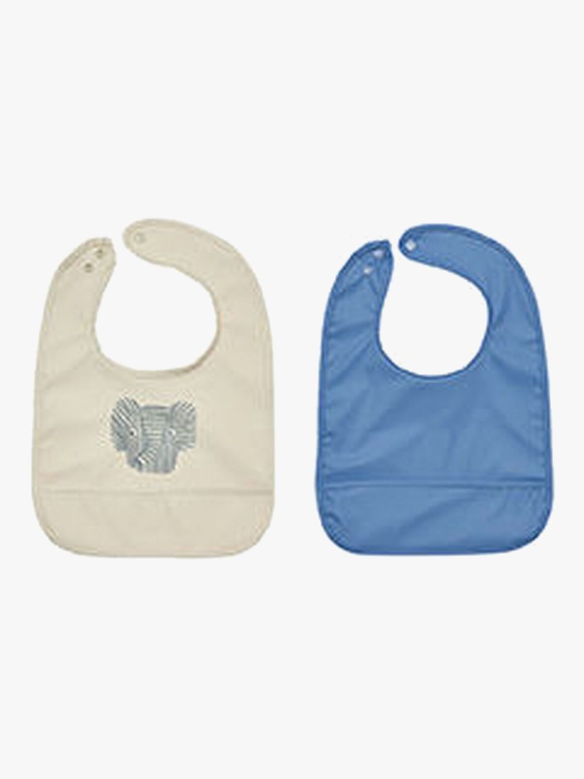 OYOY Erik Elefant Haklapp 2-Pack, Beige/Blue