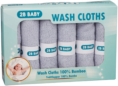 2B Baby Tvättlappar Bambu 6-pack, Grå