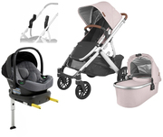 UPPAbaby VISTA V2 Duovagn inkl. Beemoo Route Babyskydd & Bas, Alice Dusty Pink/Mineral Grey
