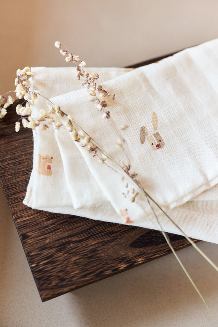 Jollein Tvättlappar 3-Pack, Animal Friends