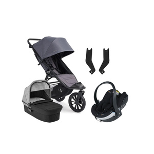 Baby Jogger City Elite 2 Duovagn inkl. BeSafe iZi Go Modular X2, Stone Grey/Barré