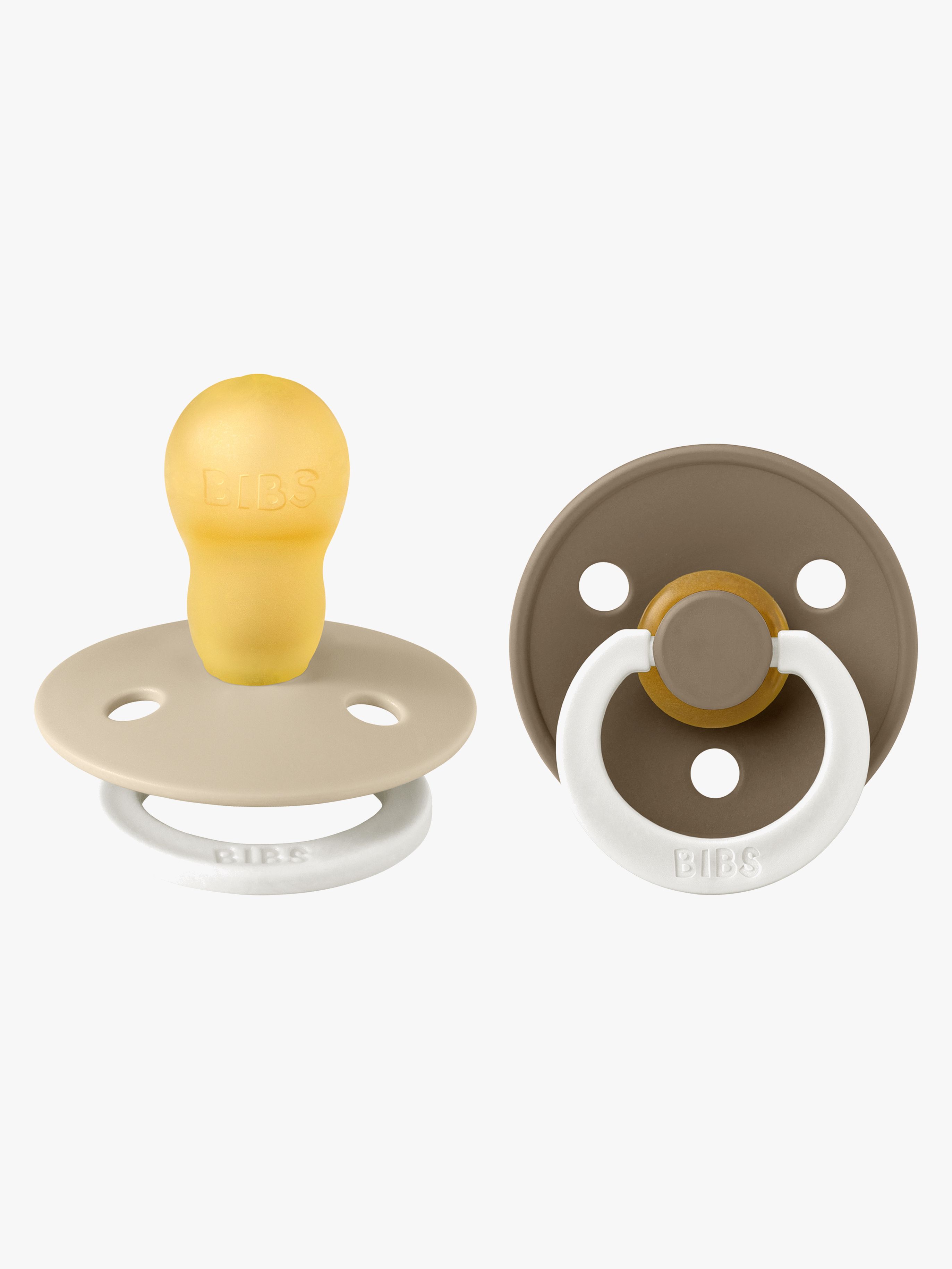 BIBS Colour Napp 2-Pack Latex Stl 3 Rund, Vanilla GLOW/Dark Oak GLOW