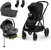 Cybex GAZELLE S Duovagn inkl. Beemoo Route Babyskydd & Bas, Moon Black/Mineral Grey