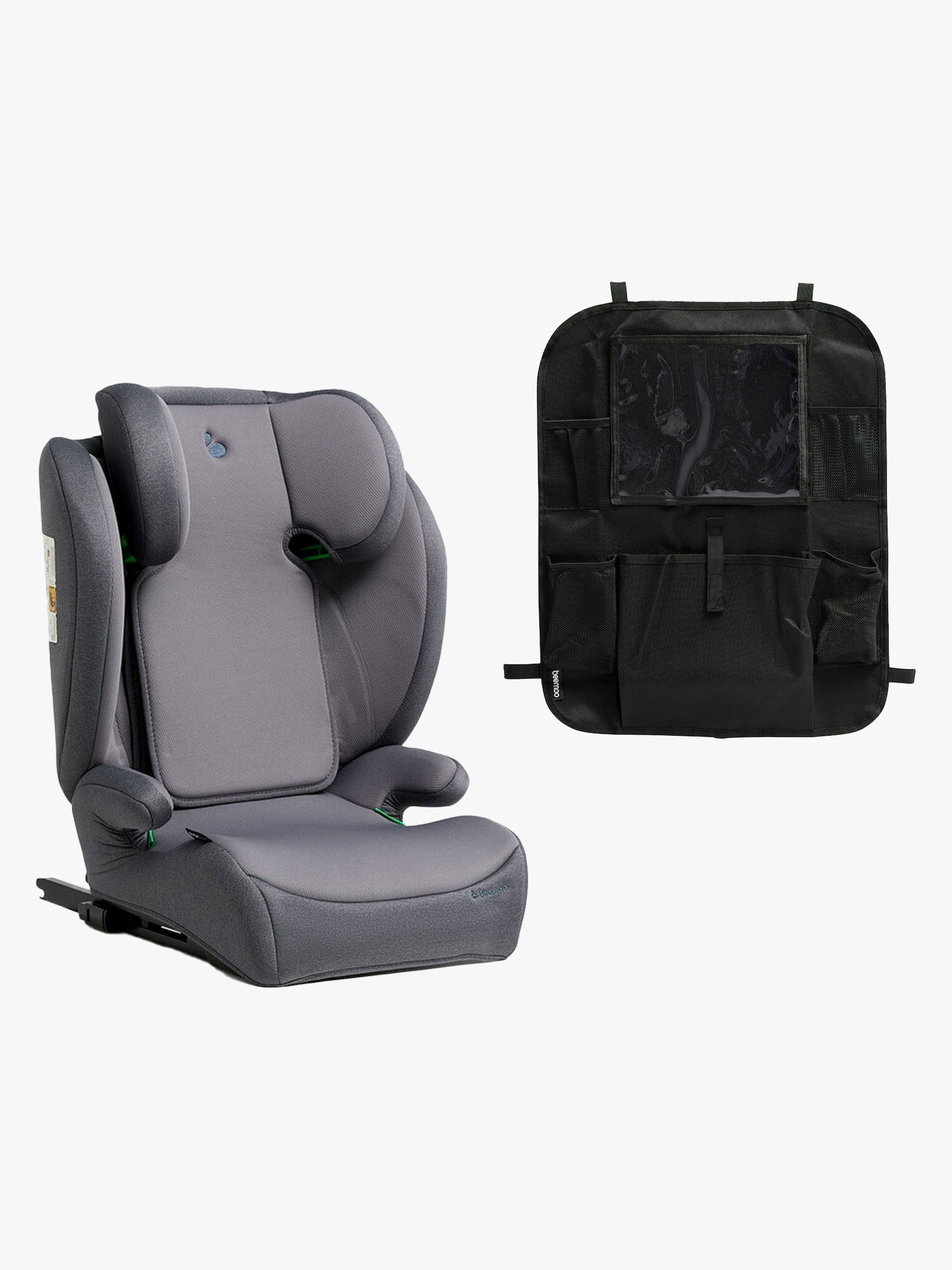 Beemoo Ride i-Size Bältesstol ISOFIX inkl. Beemoo Smart Organizer, Mineral Grey