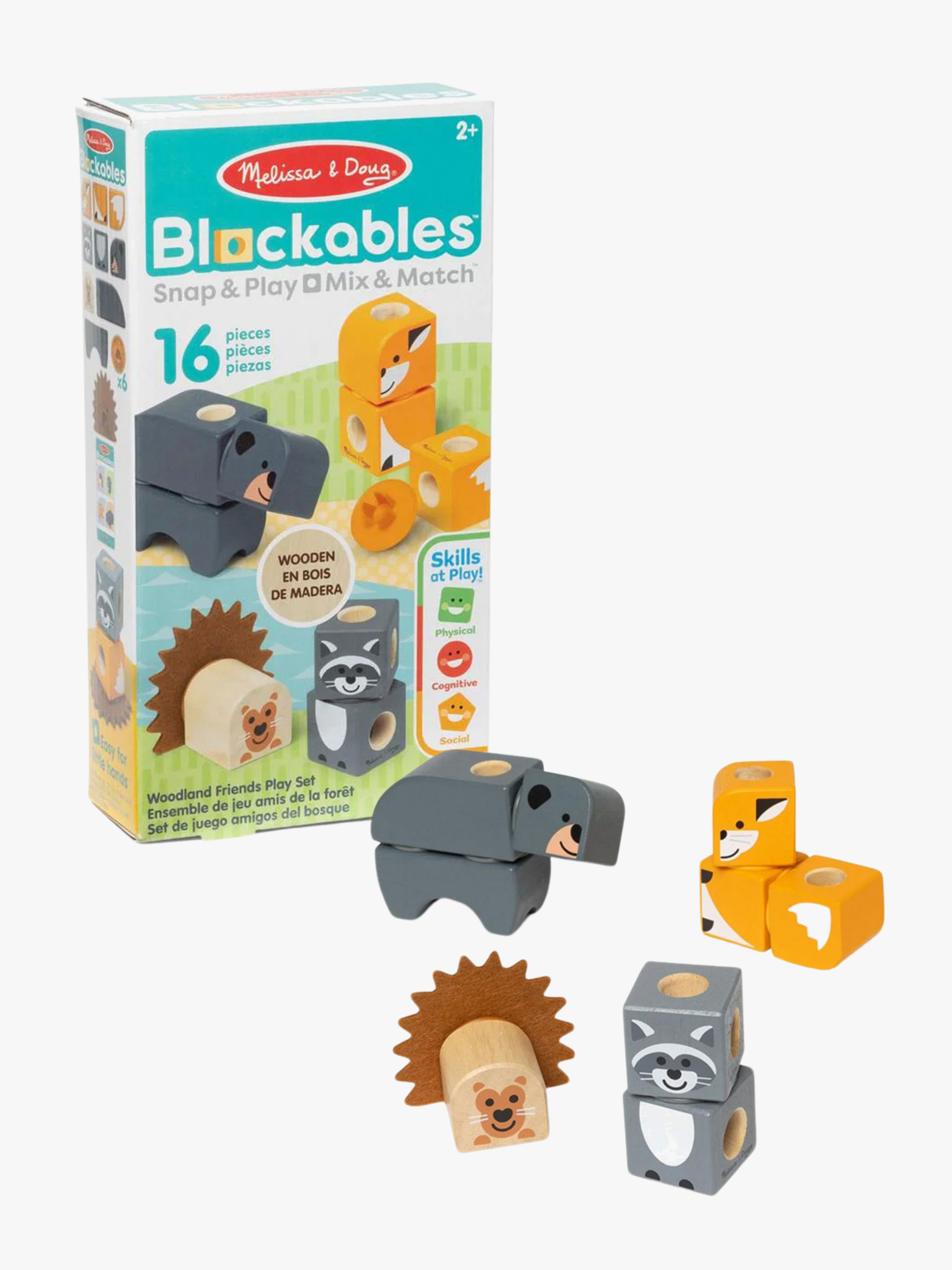 Melissa &  Doug Blockables Byggset Skogsdjur 16 Delar