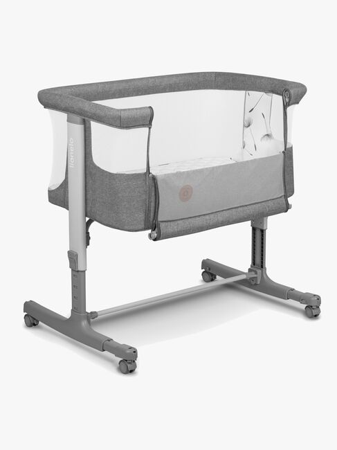 Lionelo Aurora Bedside Crib 3-i-1, Grey Concrete