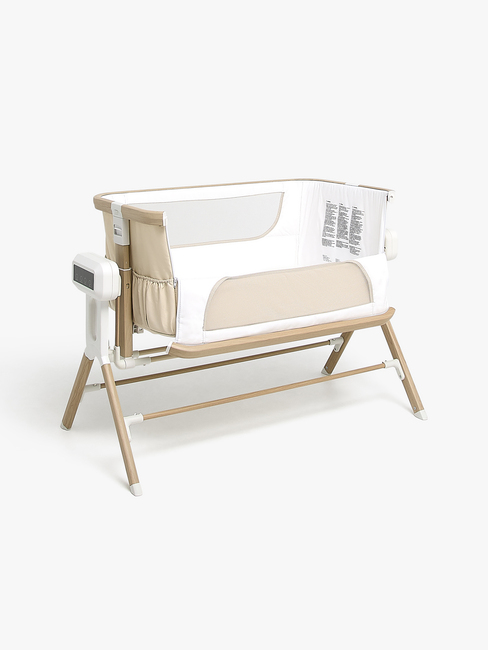 Beemoo CARE AutoMotion Bedside Crib, Beige/Trä