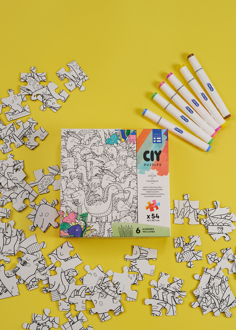 Peliko CIY Pussel med Filtpennor 54 Bitar Blandad