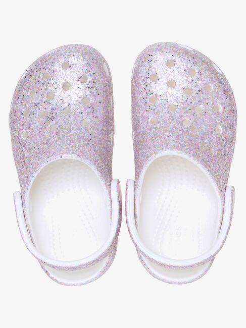 Crocs Classic Fantasy Glitter Kids Tofflor, White