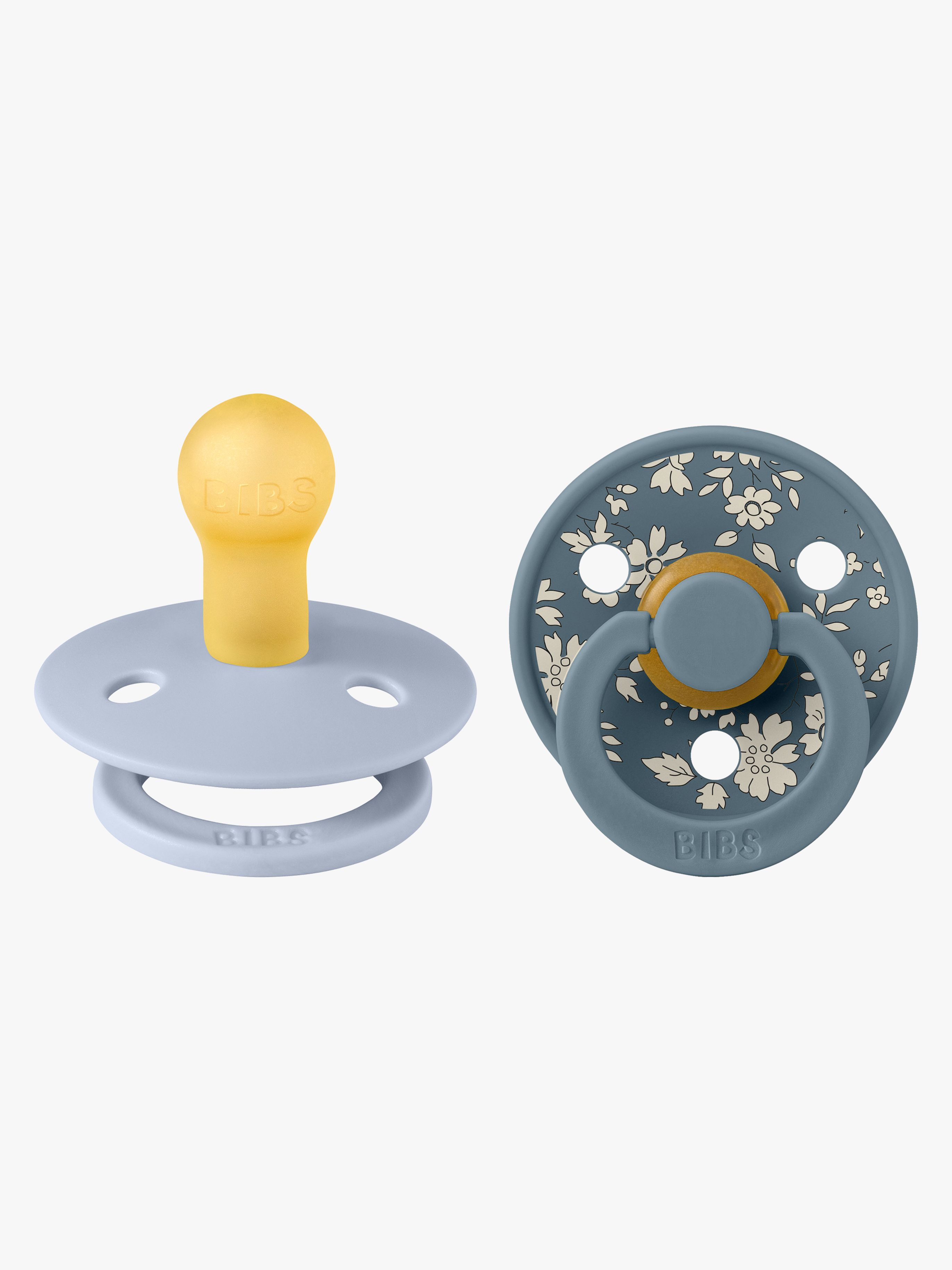 BIBS x Liberty Colour Napp 2-Pack Latex Stl 1 Rund, Capel/Dusty Blue Mix