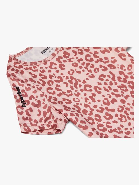 Hyperfied Short Sleeve Logo Top, Pink Leo