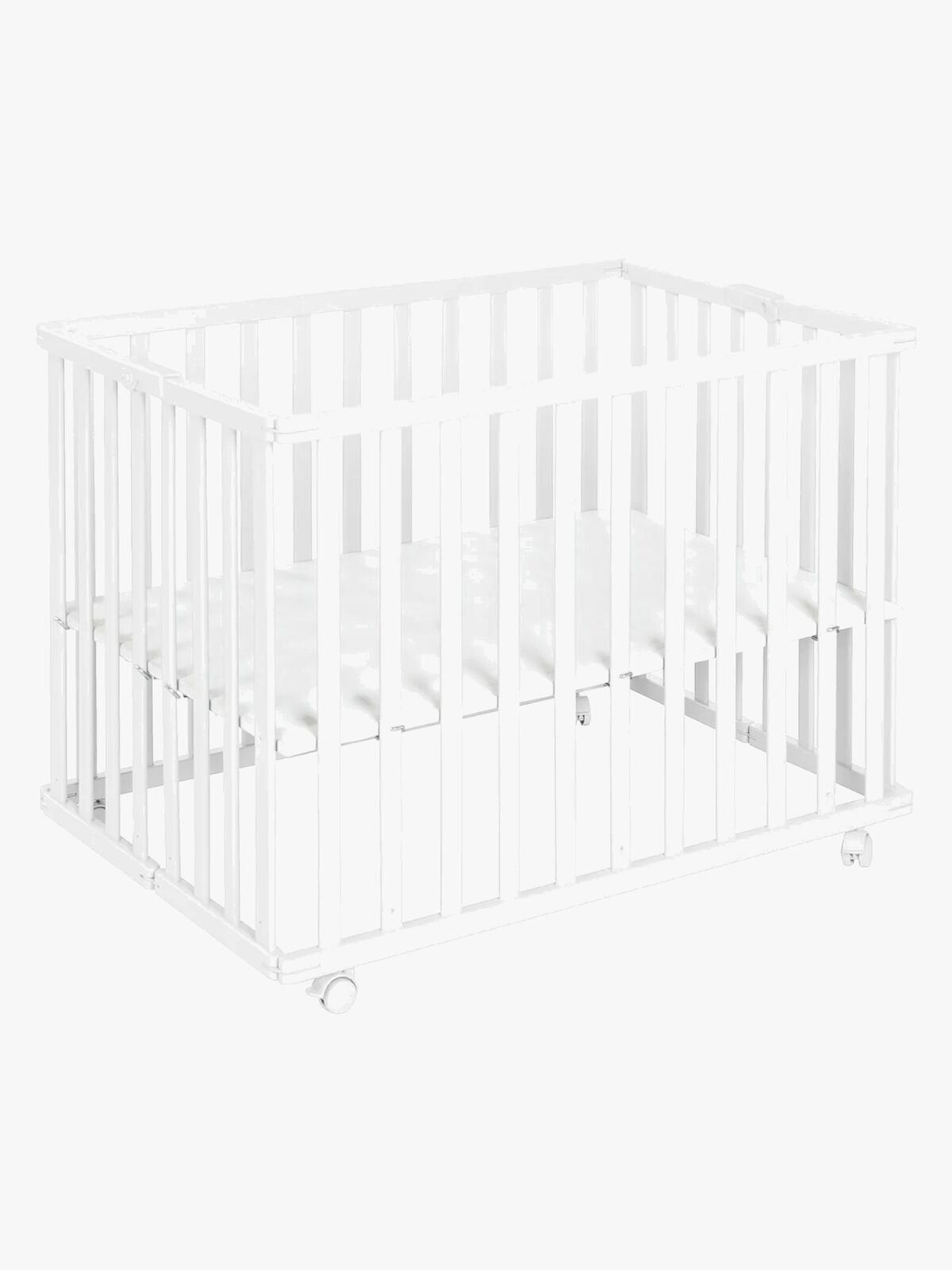 Roba Hopfällbar Lekhage med Hjul, White