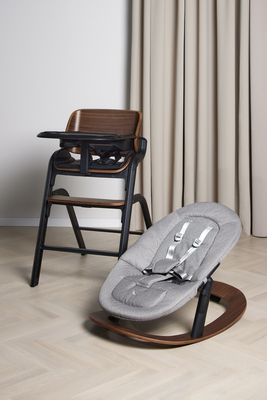 Beemoo Selection Life Hochstuhl inkl. Babywippe, Walnut/Grey