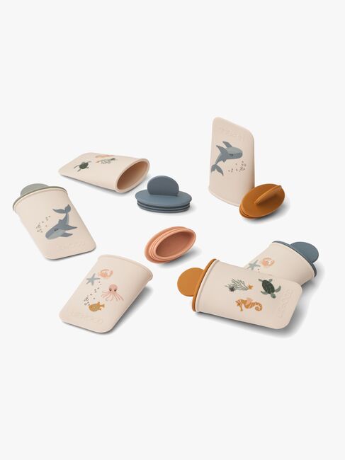 LIEWOOD Malik Mönstrad Mini Glassform 6-Pack, Sea Creature/Sandy