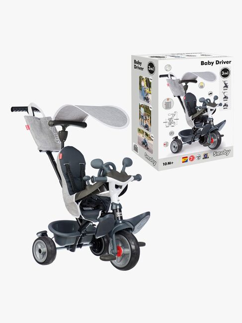 Smoby Baby Driver Trehjuling Plus, Grå