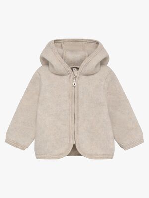 Huttelihut Ullfleecejacka Merino med Öron, Camel Melange