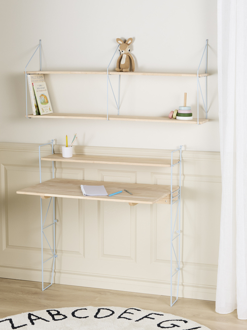 Alice & Fox shelf & desk CLEO, Blue/Natural