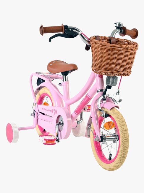 Volare Excellent Cykel med Korg 12 Tum, Rosa