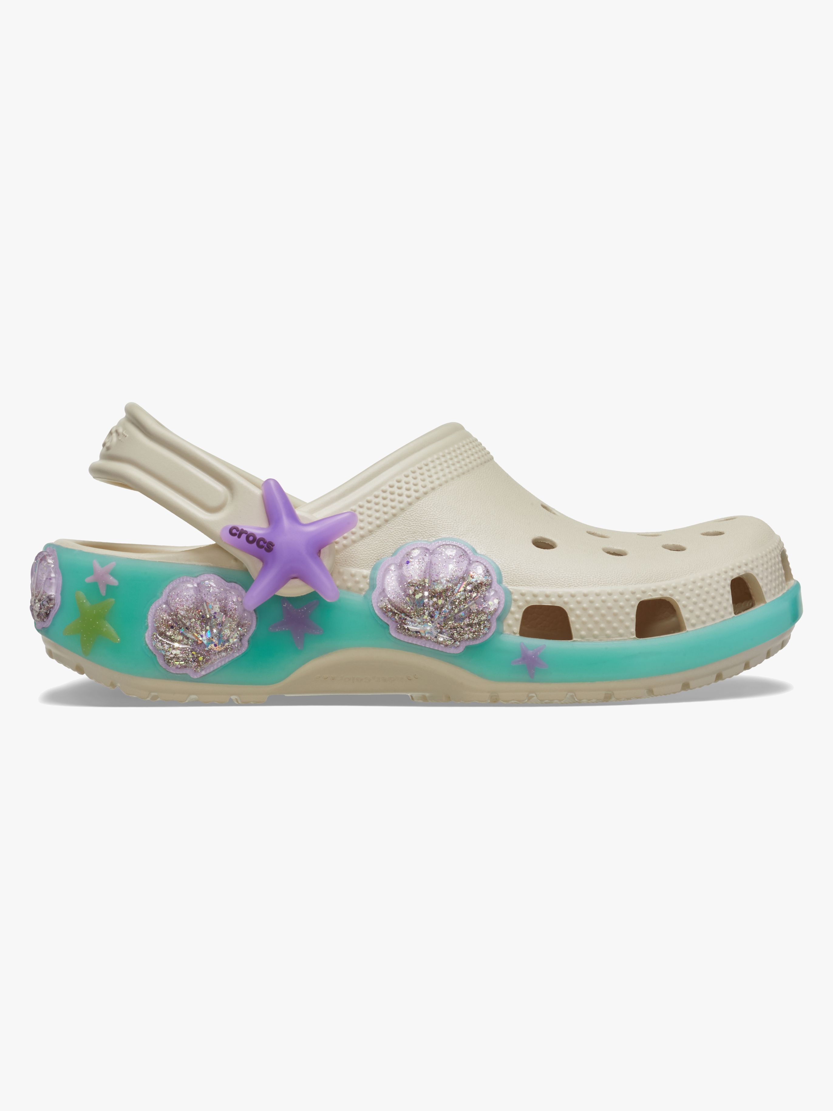 Crocs Classic Sea Sparkle Tofflor, Frappe, 24-25