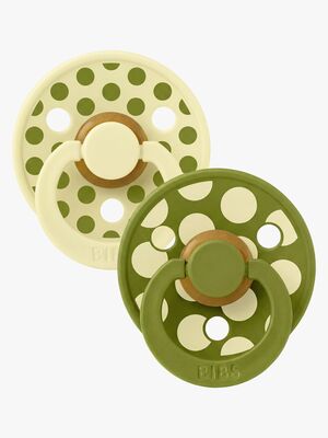 BIBS Studio Colour Sut 2-pak Polka Mix Latex Str. 1, Luna/Wasabi