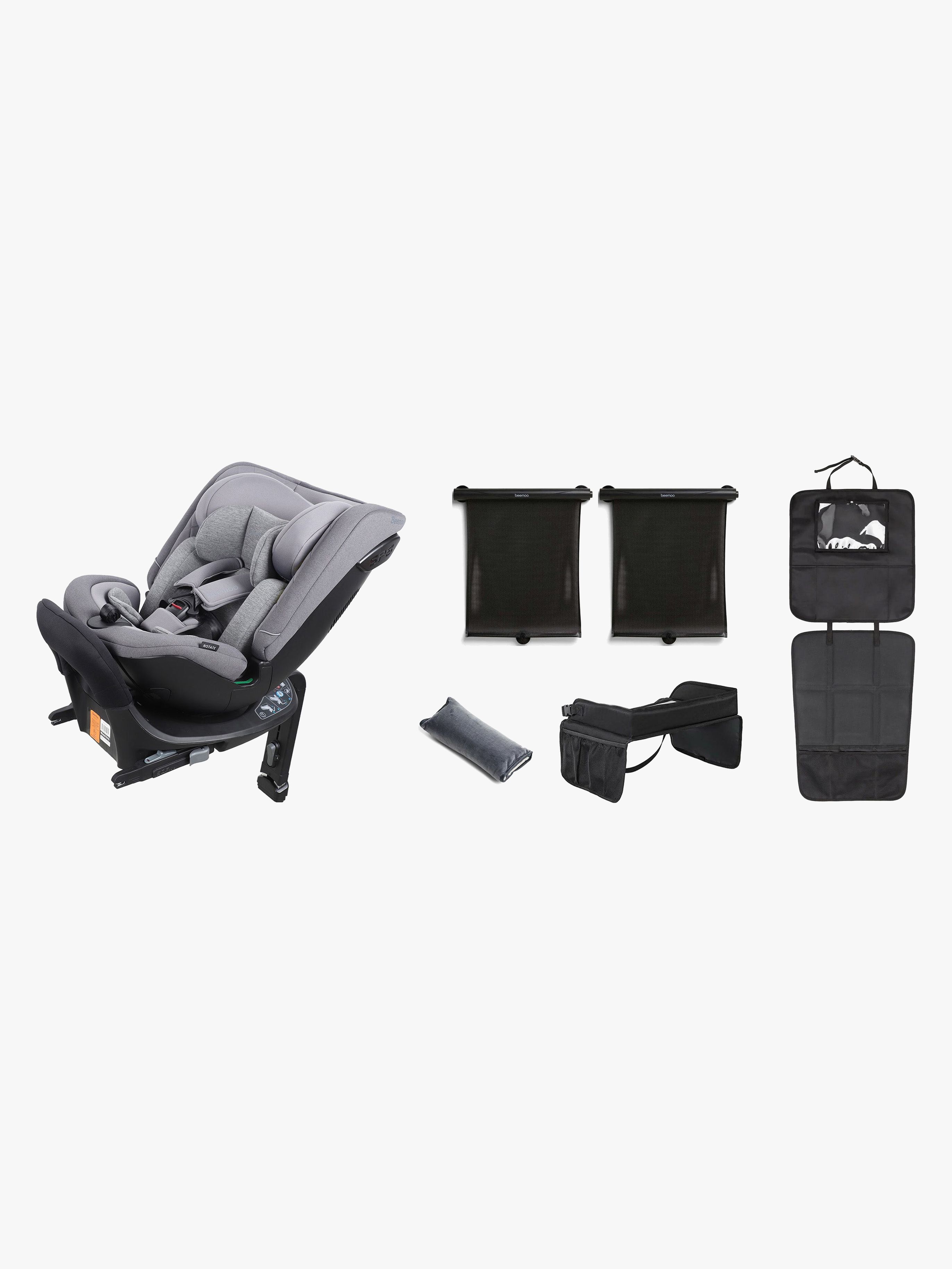 Beemoo Rotate i-Size Vändbar Bilbarnstol inkl. Tillbehör, Mineral Grey