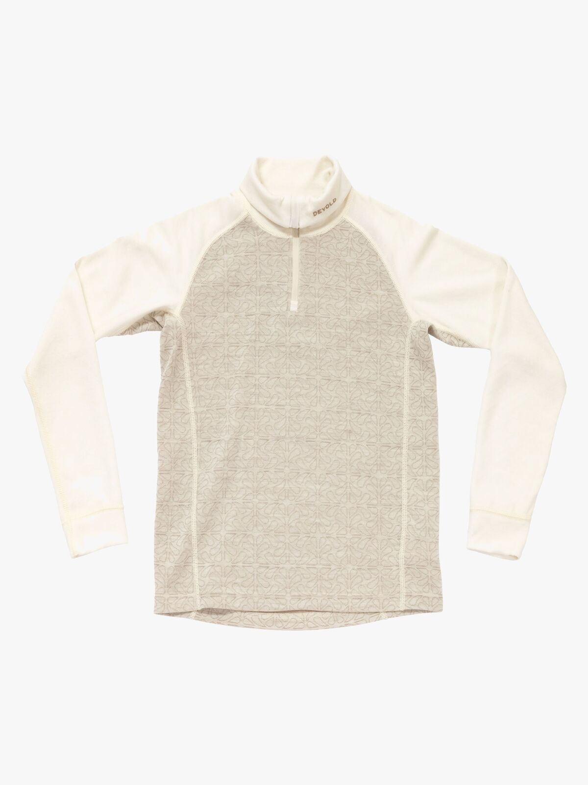 Devold Duo Active Merino Zip Neck Jr Tröja, Raw White