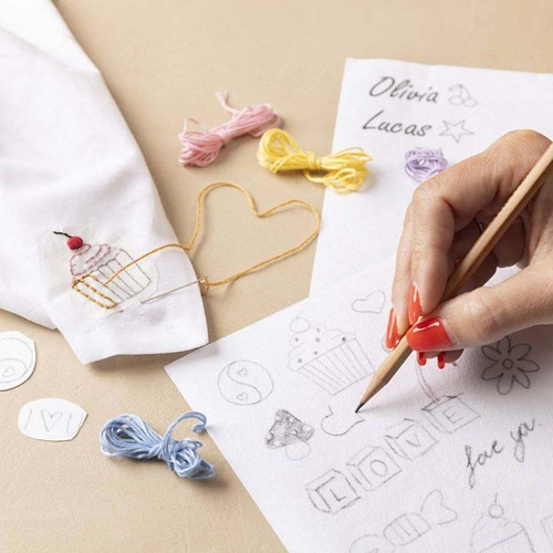 Creativ Company Vattenlösligt Broderiark A5 8 st