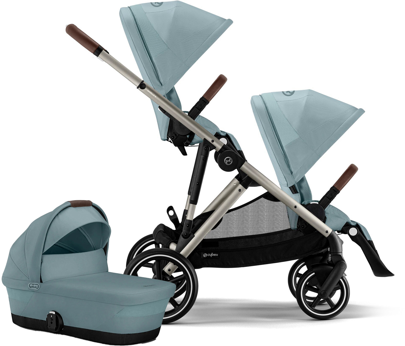 Cybex GAZELLE S Syskonvagn Sky Blue/Taupe