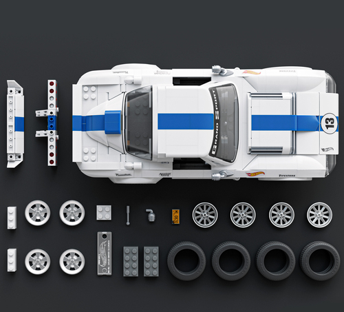 Mattel Brick Shop Hot Wheels Elite Series Brick Shop Hot Wheels Byggset Corvette Grand Sport 918 Delar