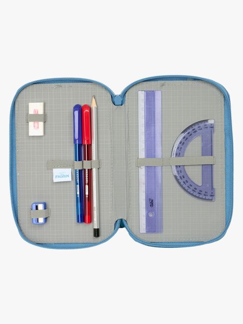 Disney Frozen  Fyllt Trippelpennfodral 37 Delar, Blå