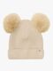 Huttelihut Mössa Merinoull med Pompoms Alpacka, Sand Melange