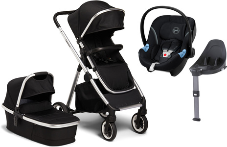 Beemoo Pro Duo Duovagn inkl. Cybex Aton M, Black