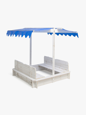 Woodlii Sandlåda med Tak och Bänk, Vit