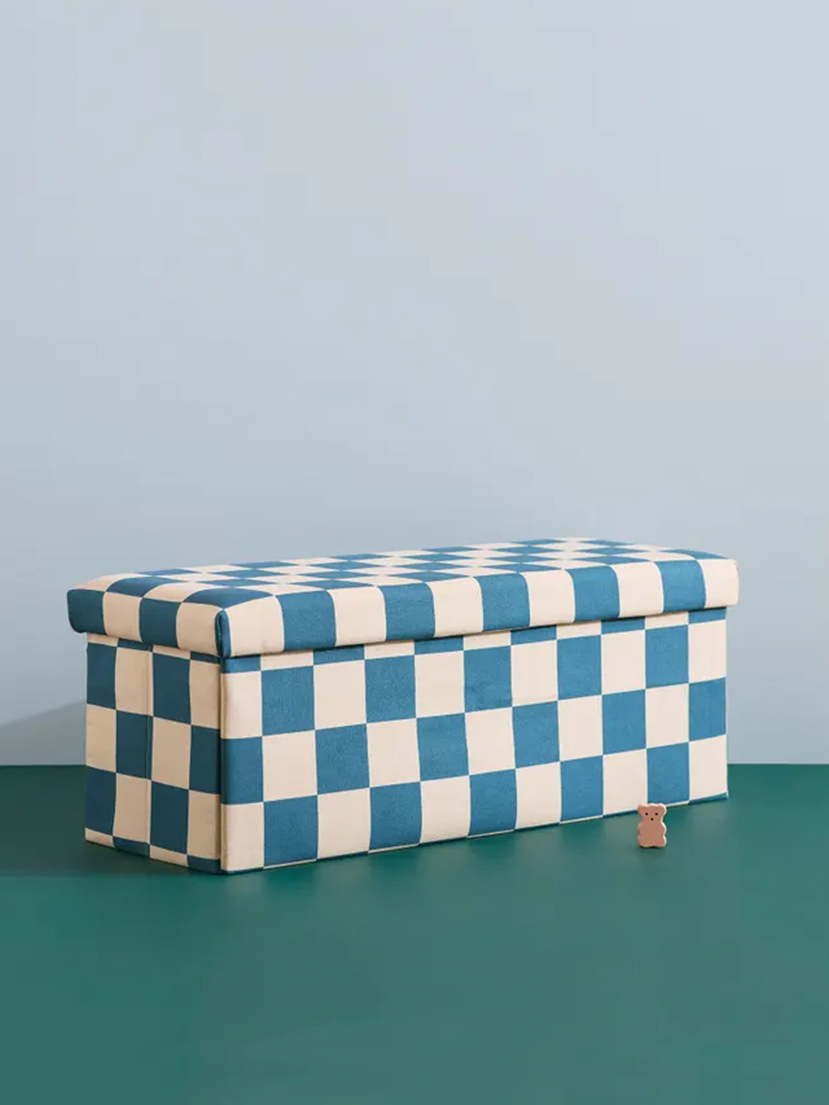 Kid's Concept Sittpuff med Förvaring Ruta 80 cm, Blågrön