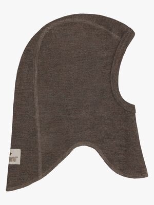 Huttelihut Balaklava Merinoull Ribbad, Brown Melange