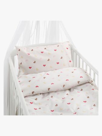 Borganäs Bäddset Spjälsäng Hjärtrud 2-delat 100x130, Beige
