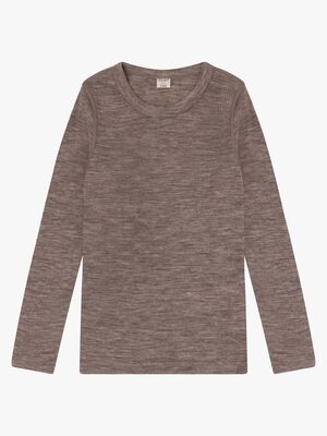 CeLaVi Topp med Lange Ermer Merinoull, Walnut Melange
