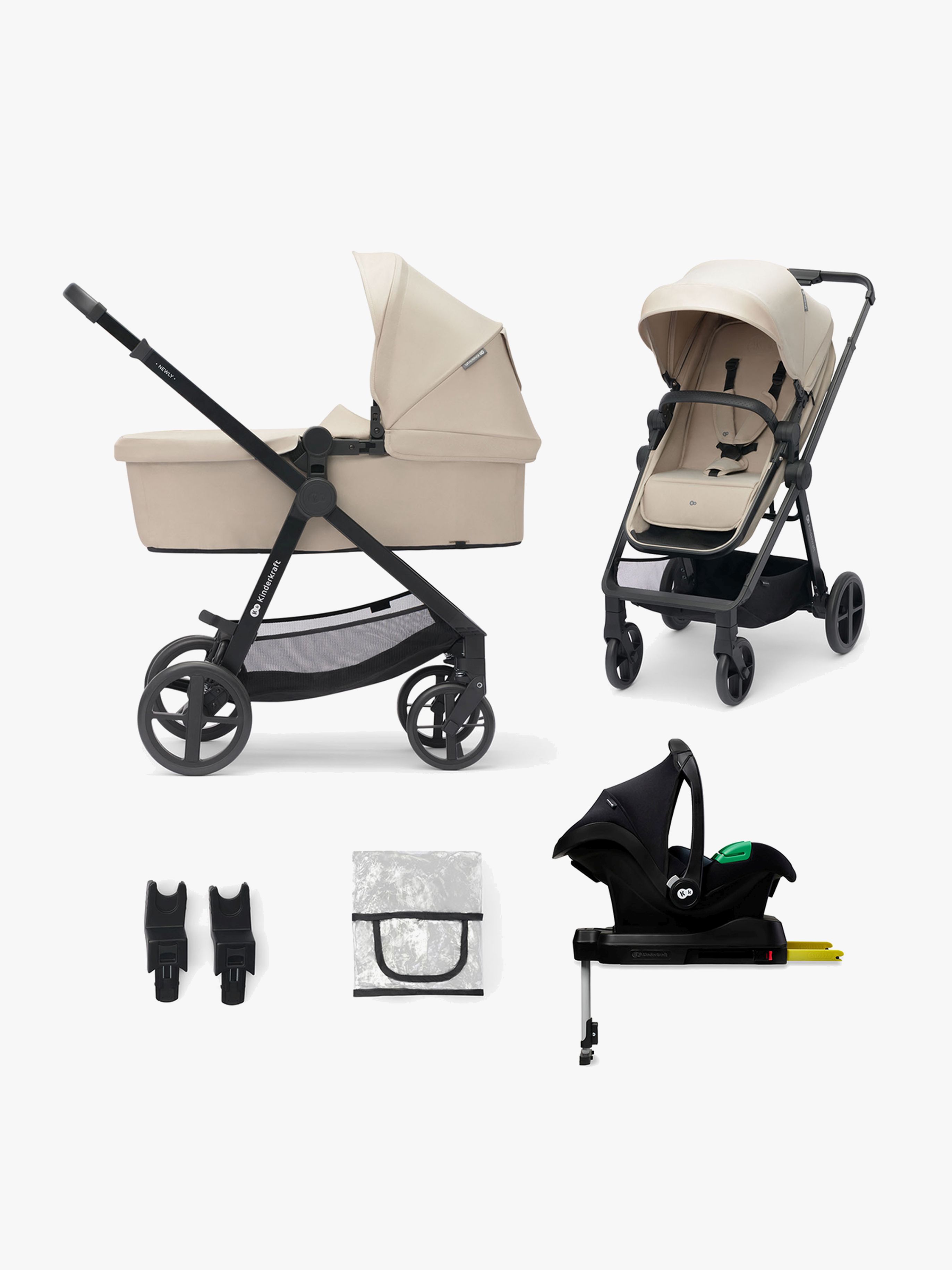 Kinderkraft NEWLY Mink Pro Kombivagn 4-i-1, Sand Beige