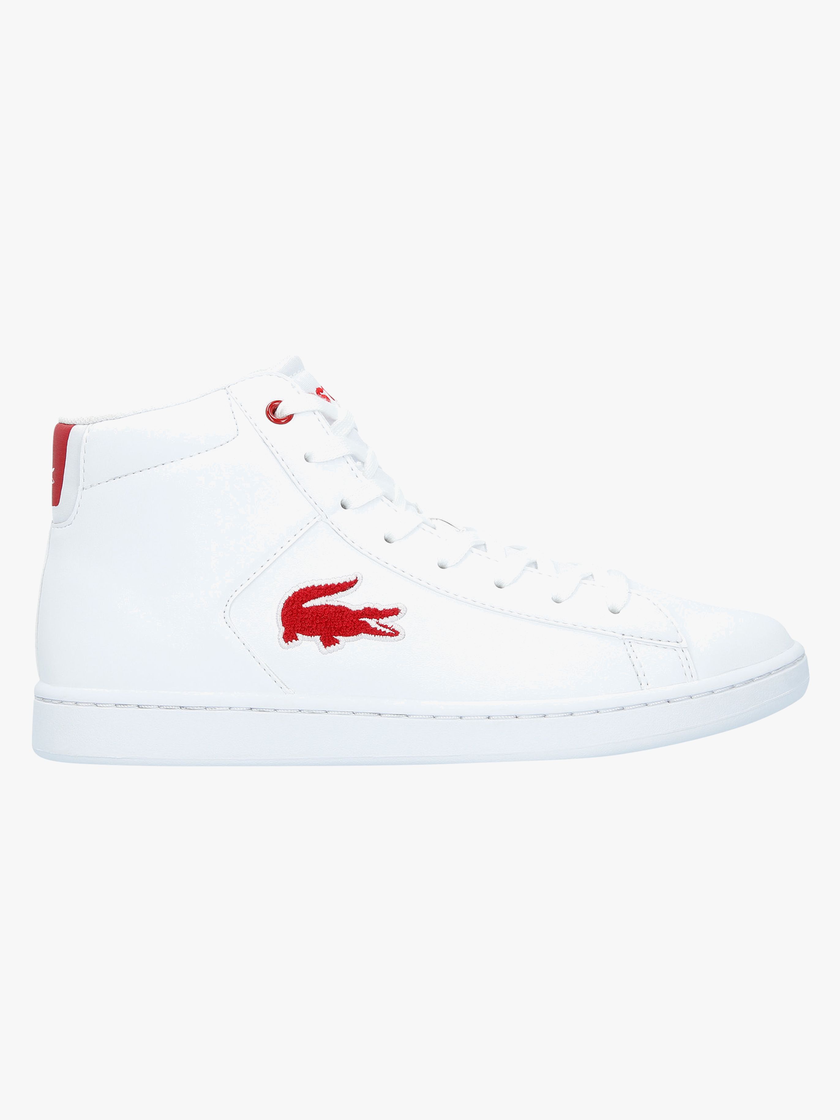 Lacoste Carnaby Evo Mid 3181 Sneaker, White/Red 34
